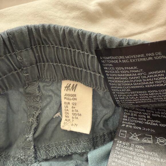H&M Boys Cotton Pull-On Jogger Pants Bundle Elastic Drawstring Waist Size 6X-7 - Picture 4 of 6